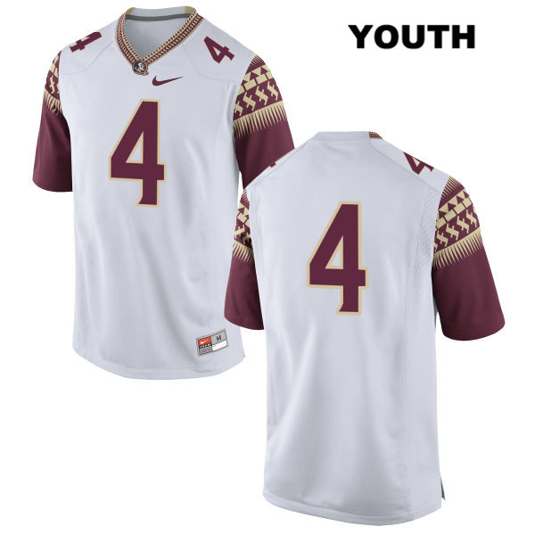 Youth NCAA Nike Florida State Seminoles #4 Khalan Laborn College No Name White Stitched Authentic Football Jersey BQQ6869YM